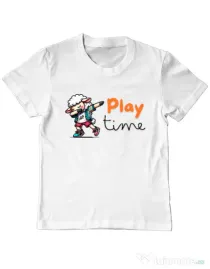 Tricou personalizat copil Play Time Alb