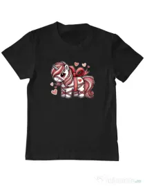 Tricou personalizat copil Cute ponny Negru