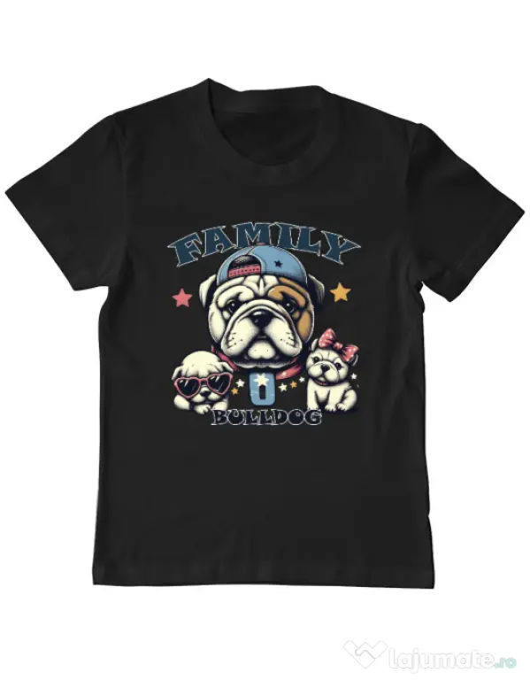 Tricou personalizat copil BULLDOG 16 Negru