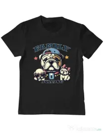 Tricou personalizat copil BULLDOG 16 Negru