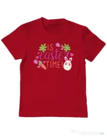 Tricou personalizat copil IS EASTER TIME Rosu