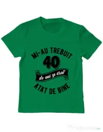 Tricou ADLER copil 40 de ani Verde mediu