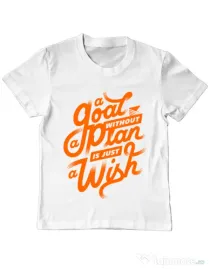 Tricou ADLER copil A Goal Without a Plan is Just a Wish Alb