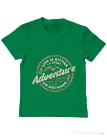 Tricou ADLER copil Adventure or nothing Verde mediu