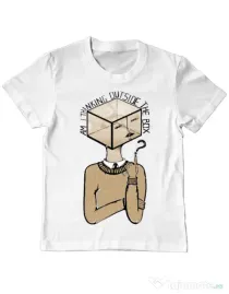 Tricou ADLER copil Am I thinking outside the box Alb