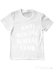 Tricou ADLER copil Anti social Alb