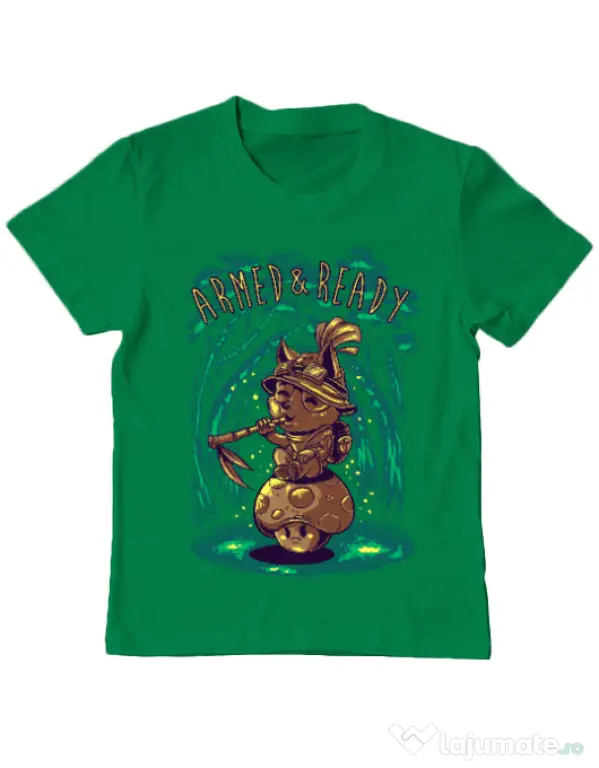 Tricou ADLER copil Armed and ready Verde mediu