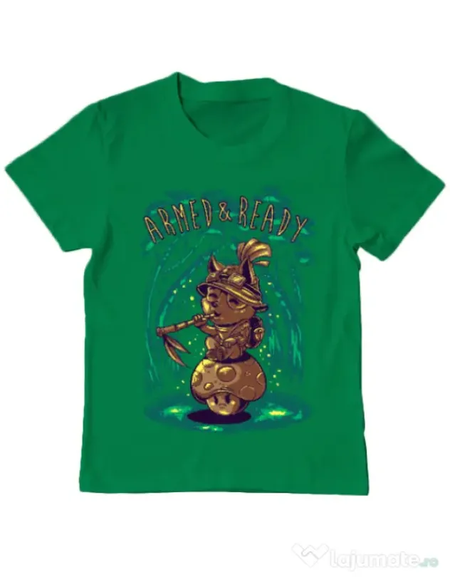 Tricou ADLER copil Armed and ready Verde mediu
