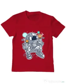 Tricou ADLER copil Astronaut Ice Cream Rosu