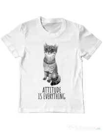 Tricou ADLER copil Attitude is everything Alb