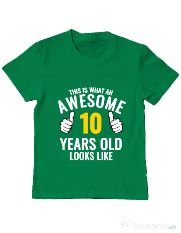 Tricou ADLER copil Awesome birthday Verde mediu