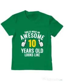 Tricou ADLER copil Awesome birthday Verde mediu