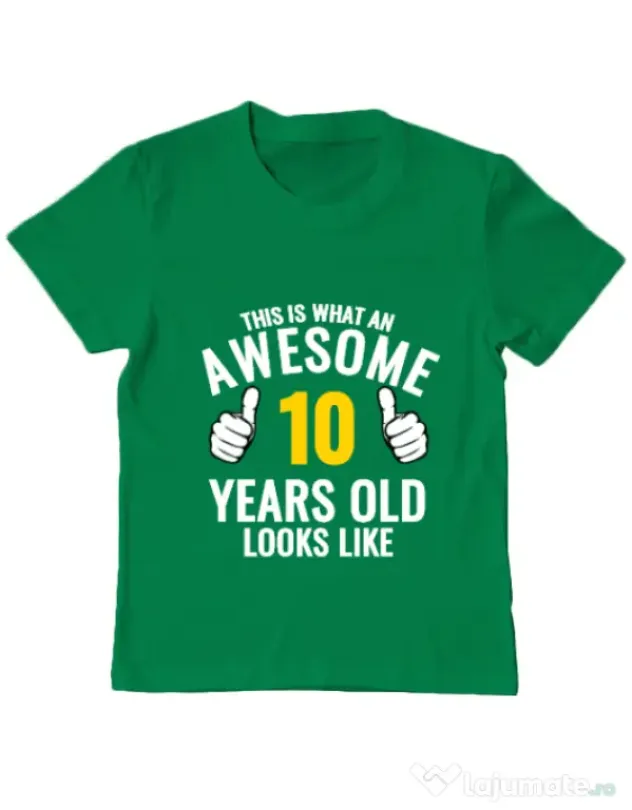 Tricou ADLER copil Awesome birthday Verde mediu