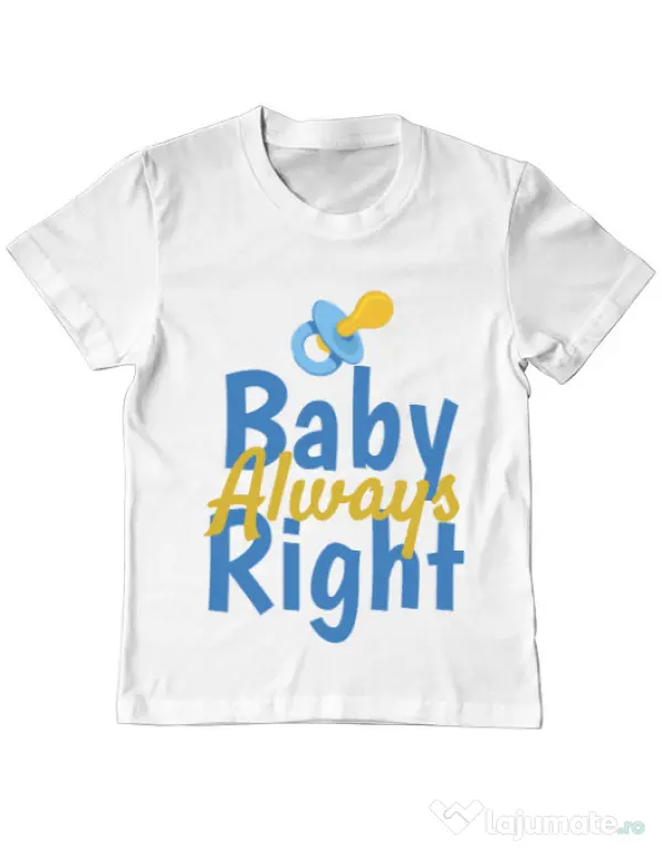 Tricou ADLER copil Baby always right Alb