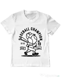 Tricou ADLER copil Baseball Champion Alb