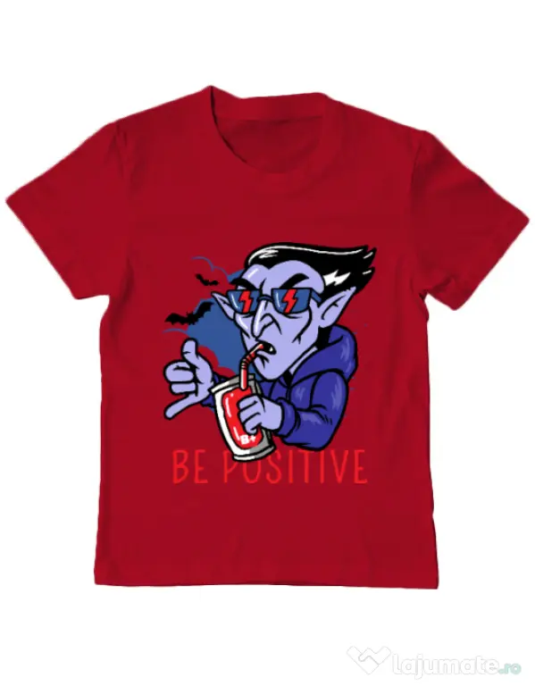 Tricou ADLER copil Be positive Rosu