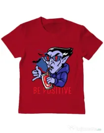 Tricou ADLER copil Be positive Rosu