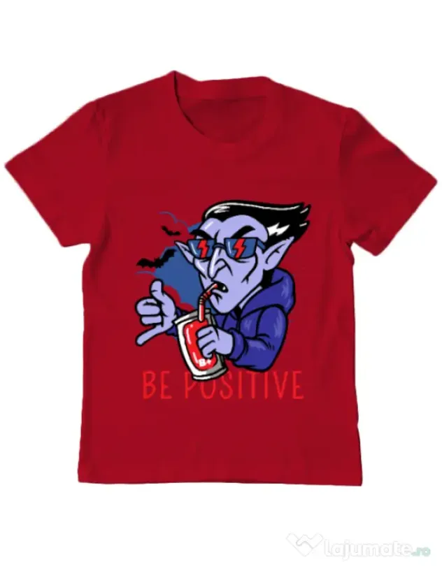 Tricou ADLER copil Be positive Rosu