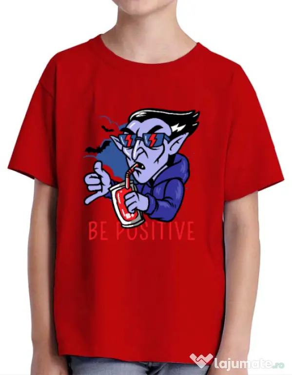 Tricou ADLER copil Be positive Rosu