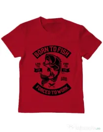 Tricou ADLER copil Born To Fish Rosu