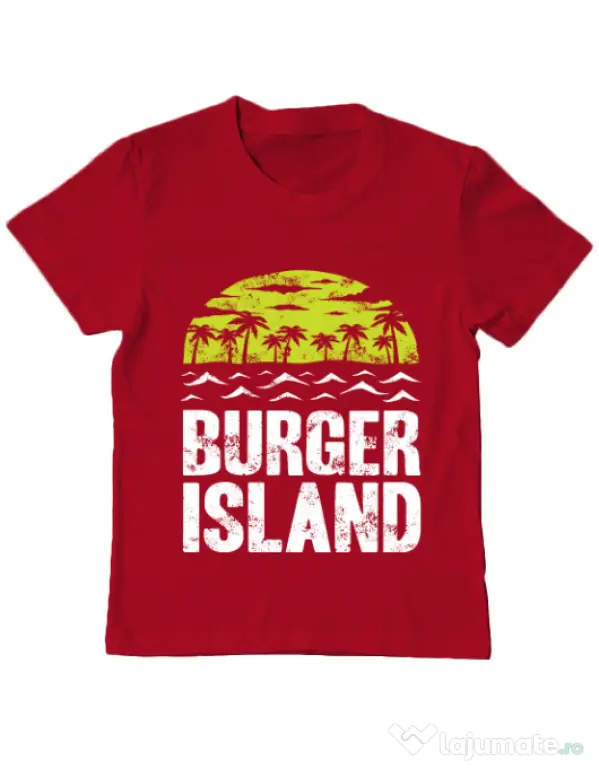 Tricou ADLER copil Burger island Rosu