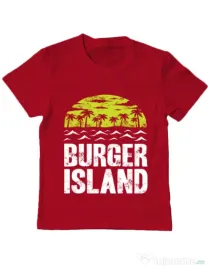 Tricou ADLER copil Burger island Rosu