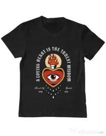 Tricou ADLER copil Burning Heart Negru