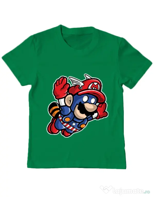 Tricou ADLER copil Captain Mario Verde mediu