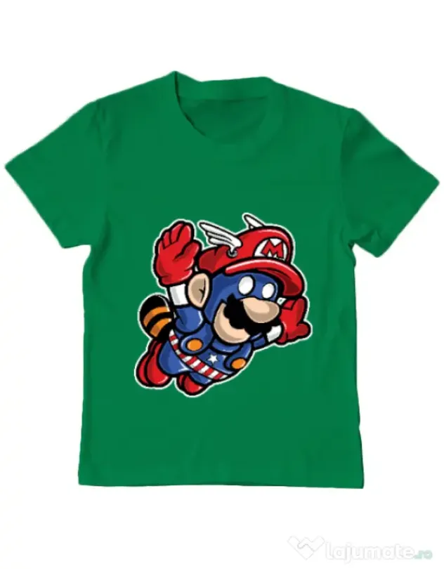 Tricou ADLER copil Captain Mario Verde mediu