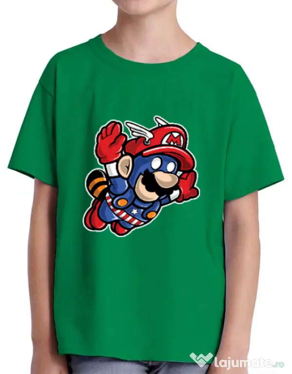 Tricou ADLER copil Captain Mario Verde mediu