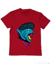 Tricou ADLER copil Cat Punk Rosu