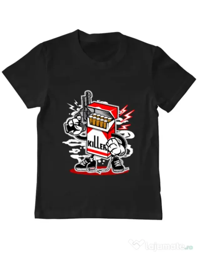 Tricou ADLER copil Cigarette Killer Negru
