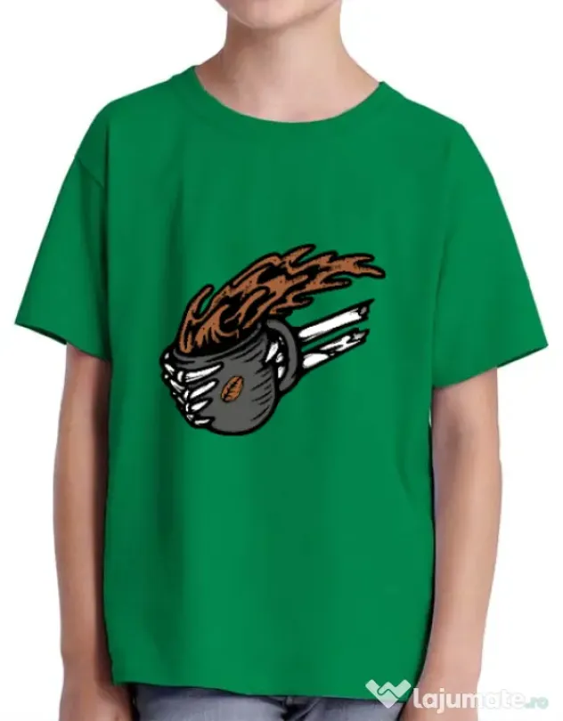 Tricou ADLER copil Coffee First Verde mediu