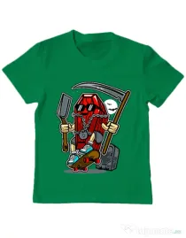 Tricou ADLER copil Coffin Skater Verde mediu