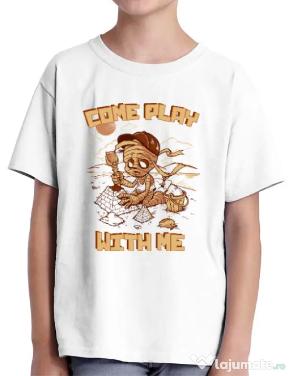 Tricou ADLER copil Come play with me Alb