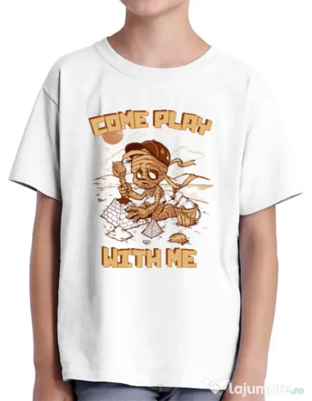Tricou ADLER copil Come play with me Alb