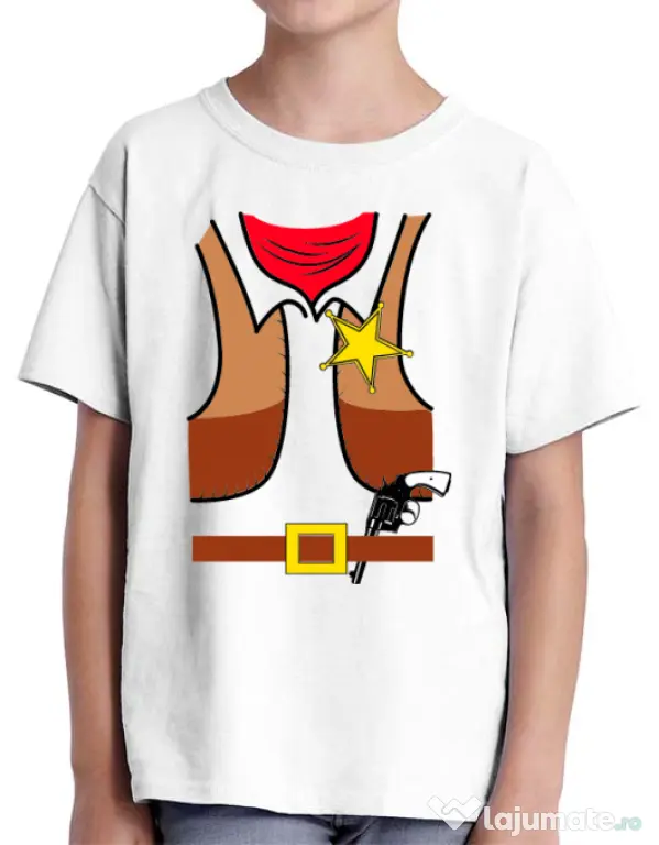 Tricou ADLER copil Cowboy Suit 1 Alb