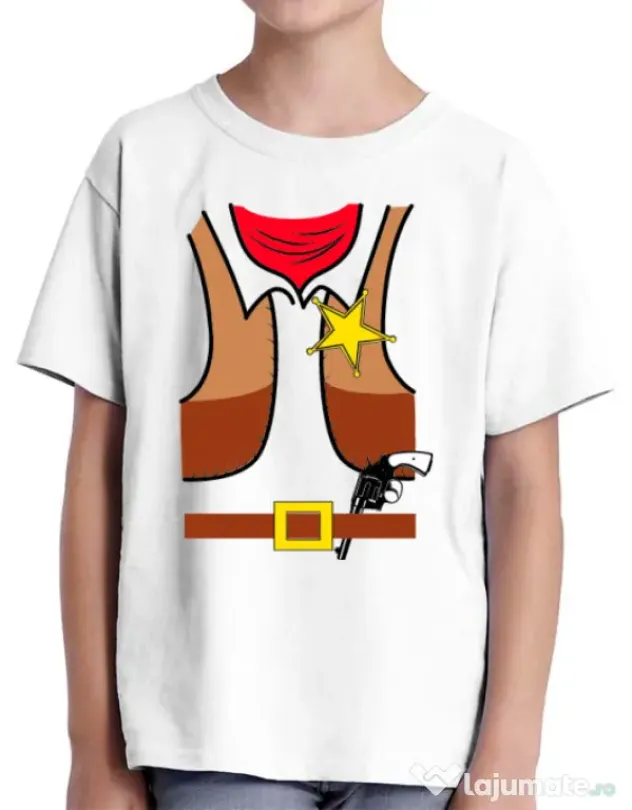 Tricou ADLER copil Cowboy Suit 1 Alb