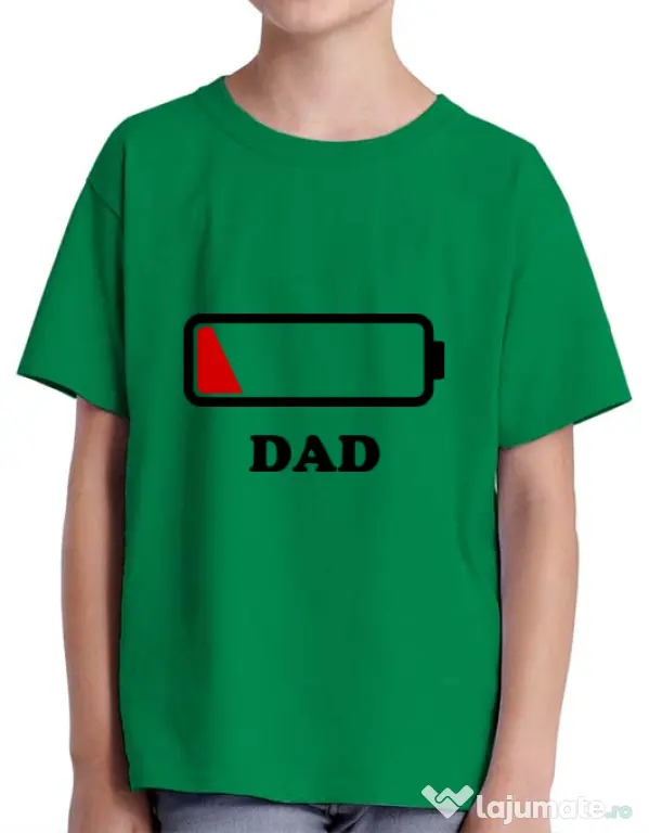 Tricou ADLER copil Dad battery Verde mediu