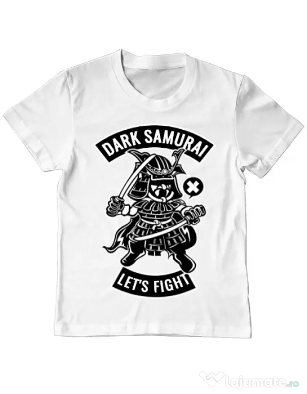 Tricou ADLER copil Dark samurai Alb