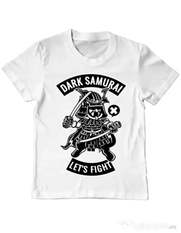 Tricou ADLER copil Dark samurai Alb