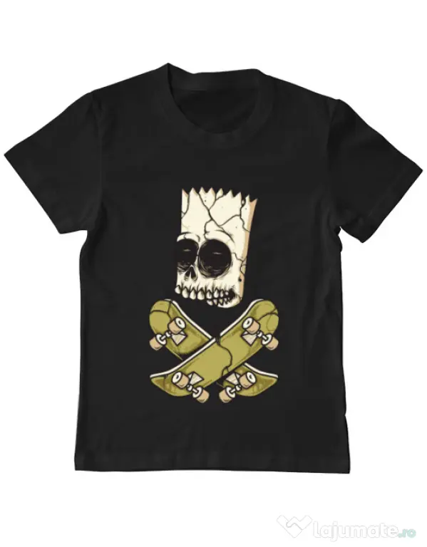 Tricou ADLER copil Death of Skateboarder Negru