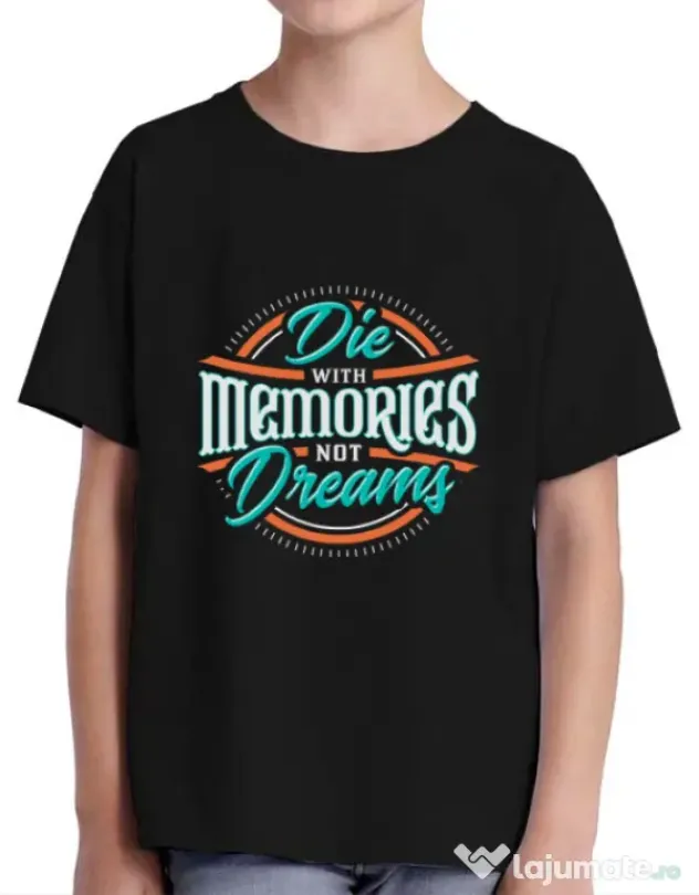 Tricou ADLER copil Die With Memories Not Dreams Negru