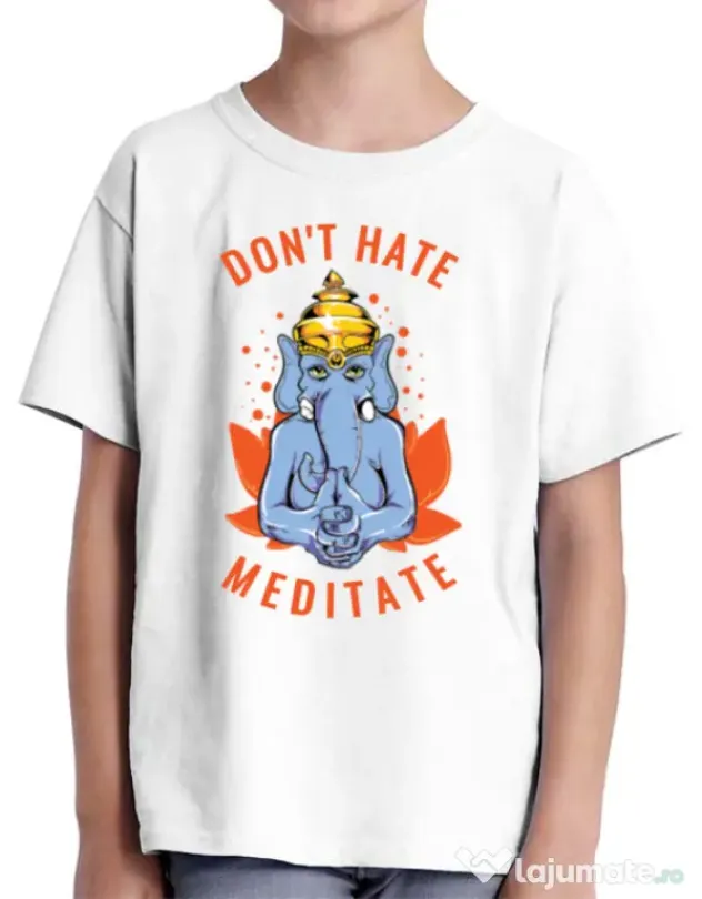 Tricou ADLER copil Don’t hate Alb