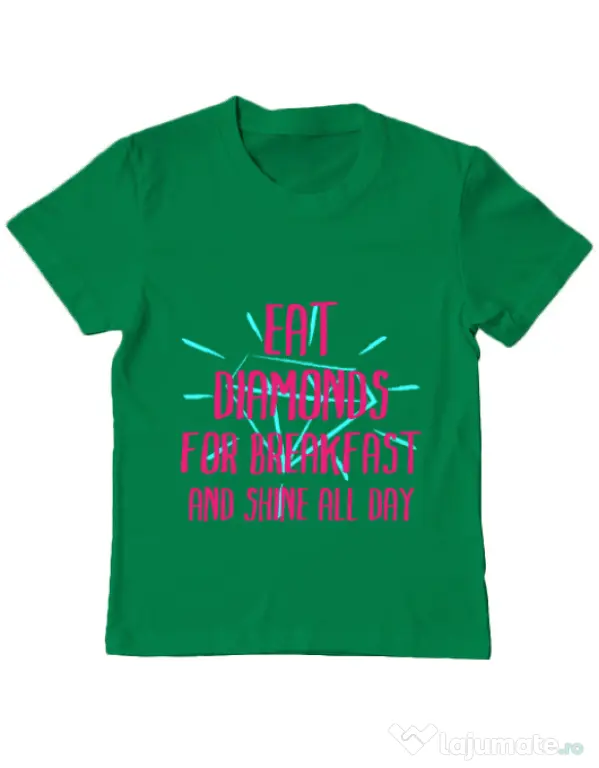 Tricou ADLER copil Eat diamonds Verde mediu