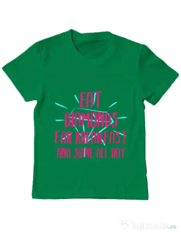 Tricou ADLER copil Eat diamonds Verde mediu
