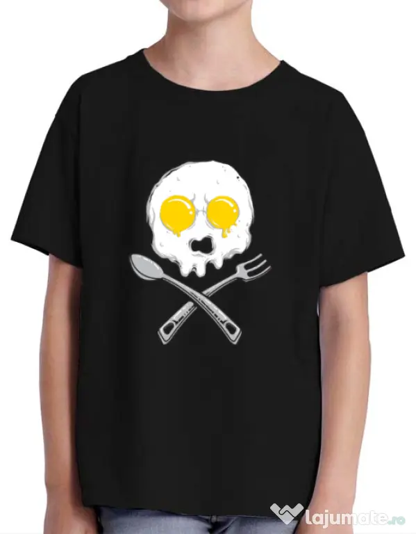 Tricou ADLER copil Eggskull Negru