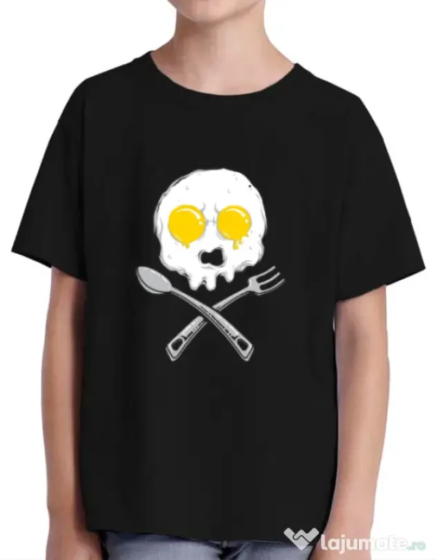 Tricou ADLER copil Eggskull Negru