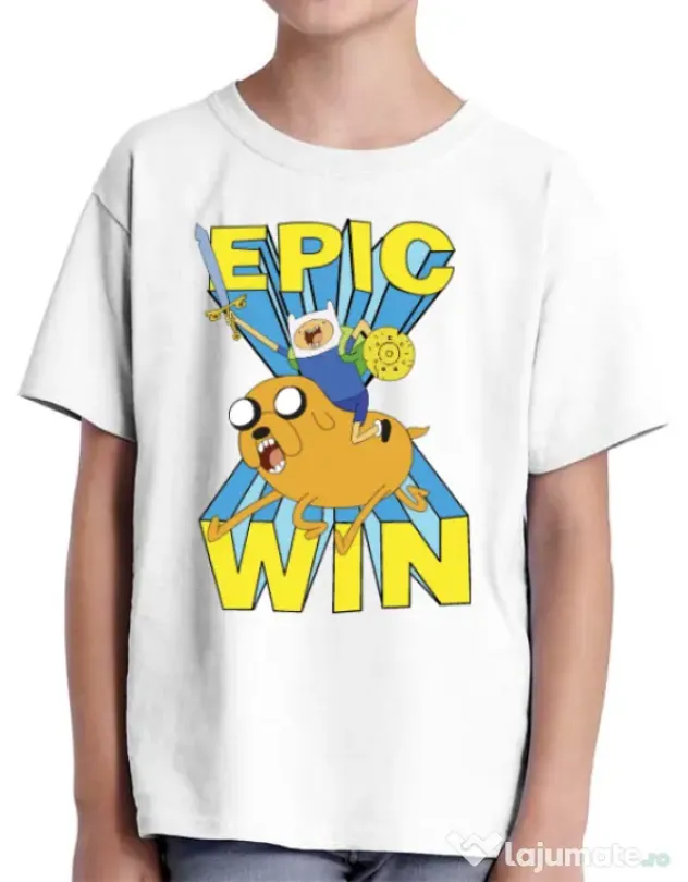 Tricou ADLER copil Epic win Alb