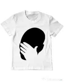 Tricou ADLER copil Facepalm Alb